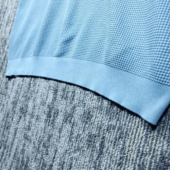 PJ Paul Jones Polo Shirt Mens XXL Blue Knit Short Sleeve Retro Textured Viscose - Picture 5 of 11